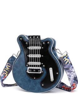 Guitar Shape Crossbody Bag 23530 BLUE
